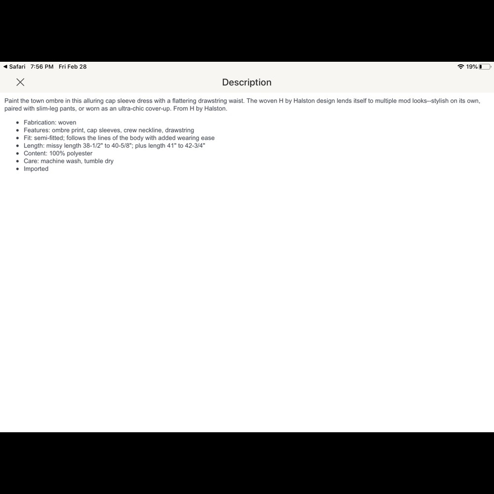 Hailston Blue Ombré Drawstring Cap Sleeve Dress - Picture 2 of 6